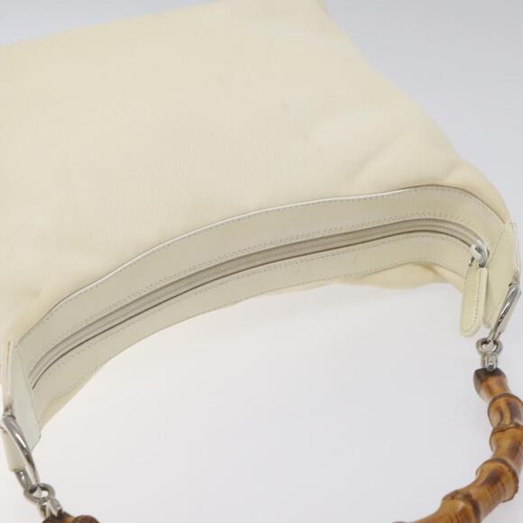 GUCCI Bamboo Hand Bag Nylon White Gold 000 1956 000 1956 - Picture 6 of 12